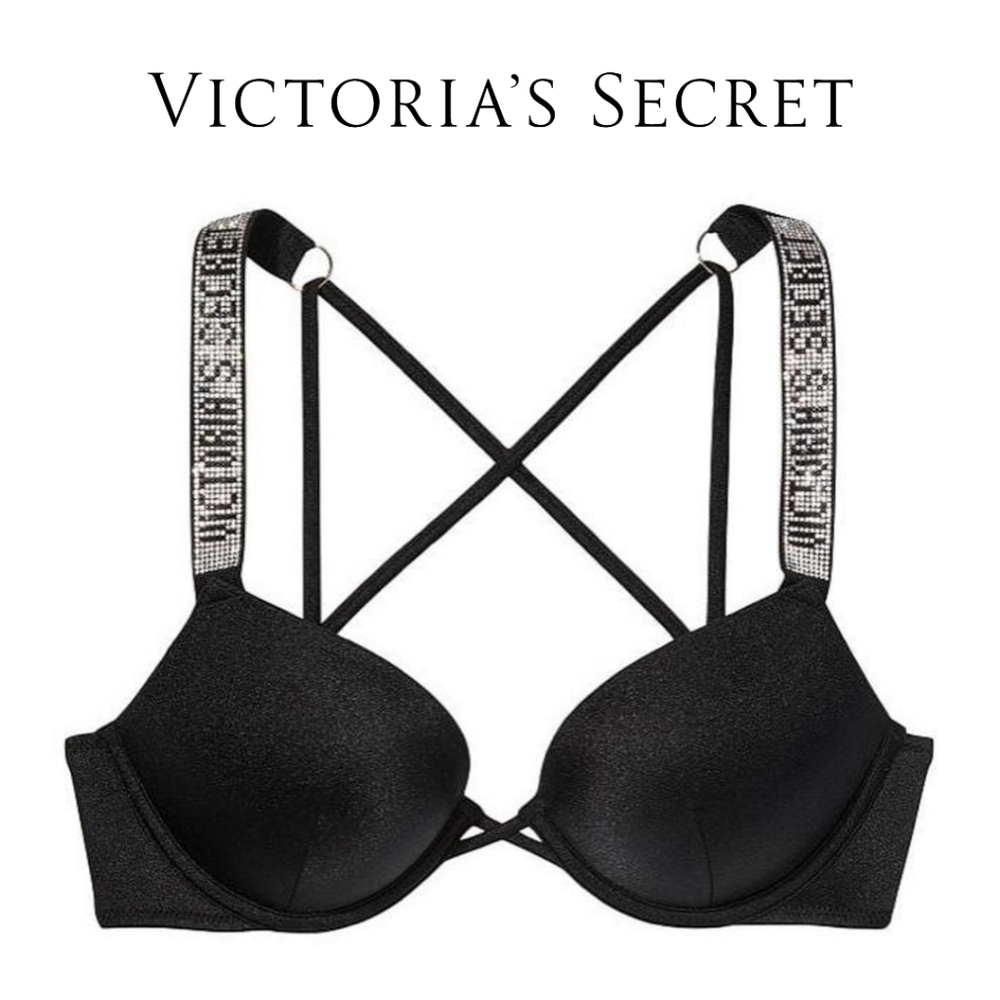 VICTORIA'S SECRET 🖤 Shine Strap Bombshell Add-2-Cups Push-Up Bikini Top - 34B - Picture 4 of 6